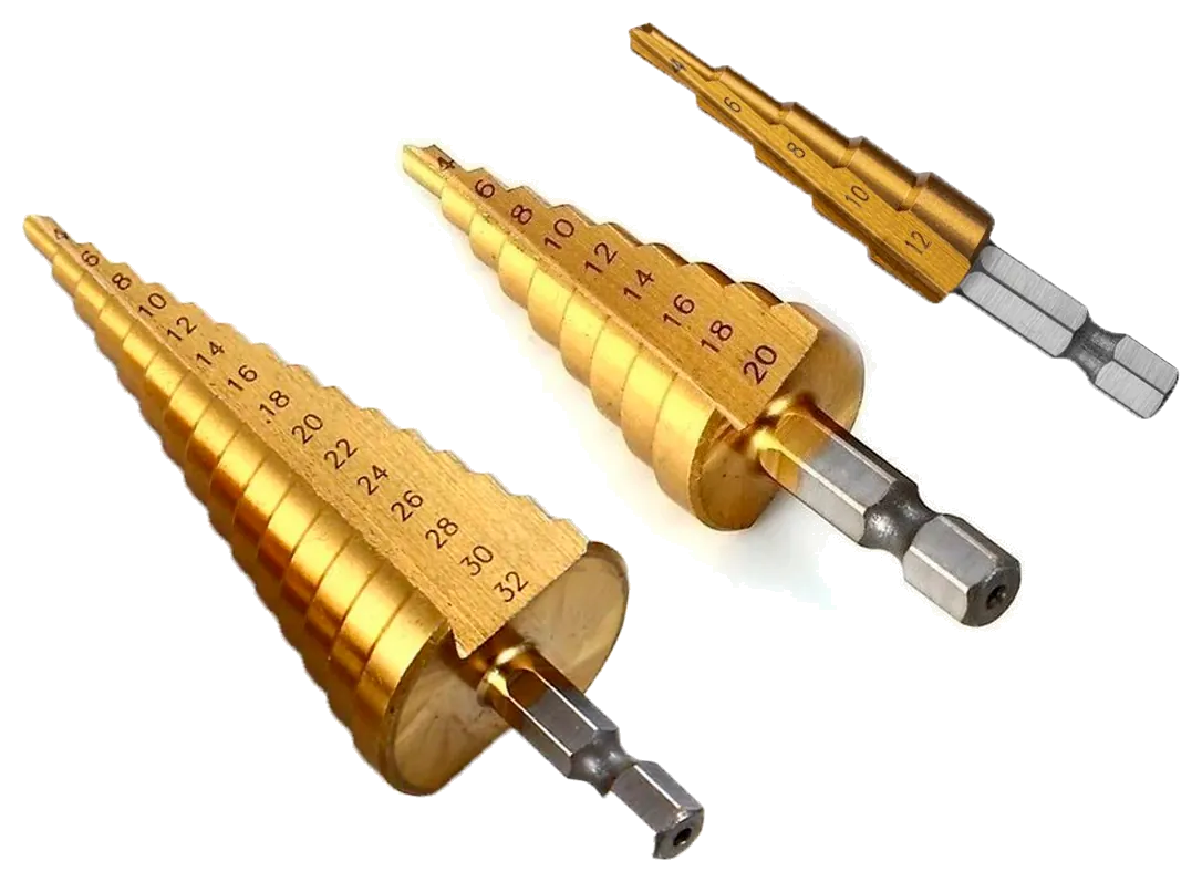 Mechas Escalonadas HSS-4341 (4-12mm, 4-20mm, 4-32mm)