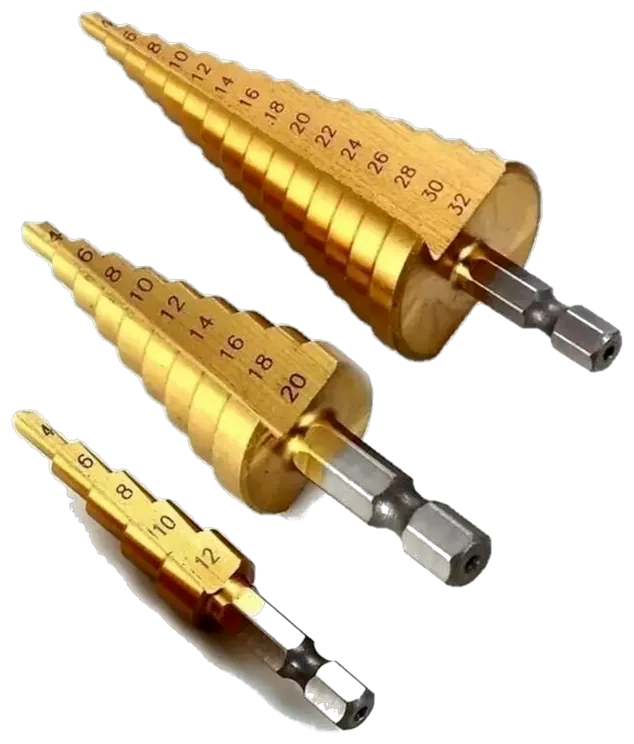 Mechas Escalonadas HSS-4341 (4-12mm, 4-20mm, 4-32mm)